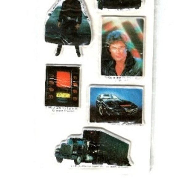 VINTAGE 1982 KNIGHT RIDER TV SHOW 80's PUFFY FOAM STICKERS PVC BUBBLE ADHESIVE - Picture 2 of 3